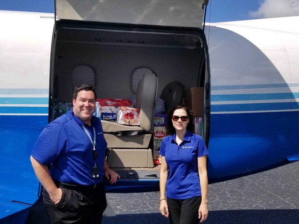 PlaneSense jet full of food for Hurricane Relief in the Bahamas.