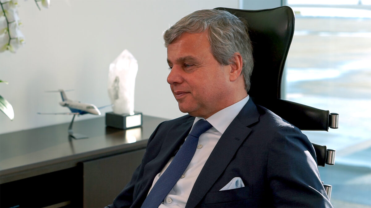 PlaneSense CEO George Antoniadis in his office