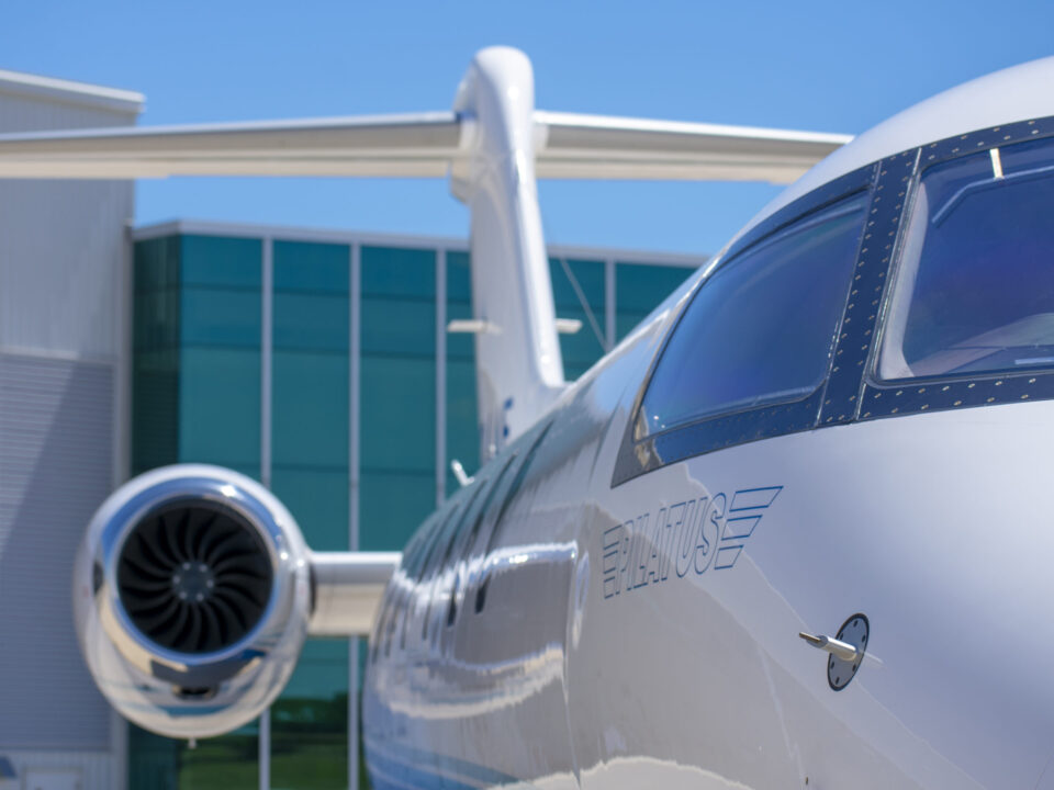 Close up of a PlaneSense PC-24 jet. Corporate Office